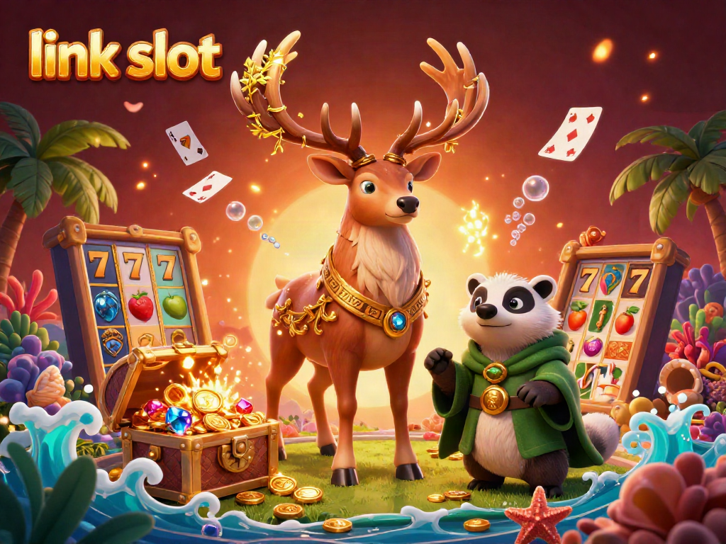 Spin the link slot featuring a Celtic druid stag and treasures in an immersive 3D illustration.
