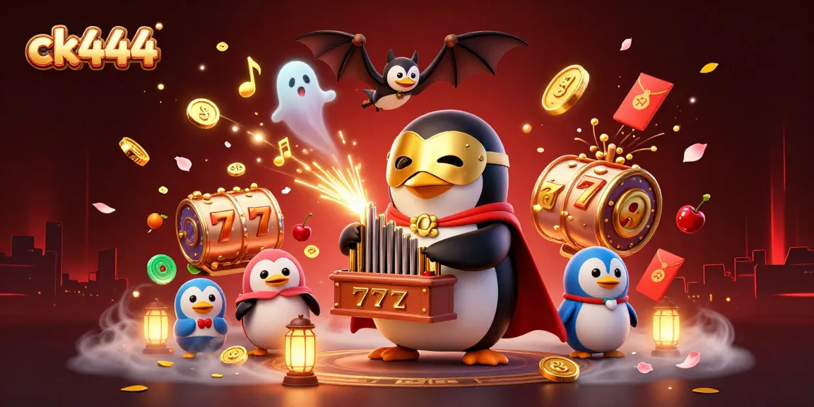 Experience thrilling action at ck444 casino with colorful slot machines and festive decorations.