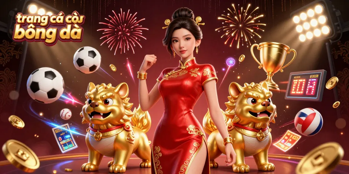 Engage in dynamic sports betting action with trang cá cược bóng đá, featuring vibrant visuals of a glamorous woman.