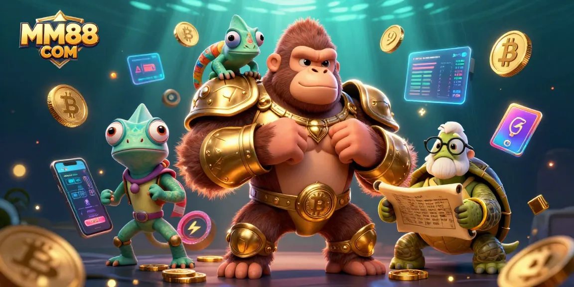 Experience the excitement of MM88 COM with animated characters in a vibrant casino scene.