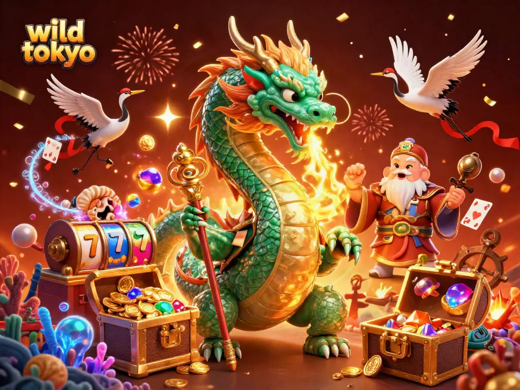 Experience thrilling gameplay at Wild Tokyo Casino with vibrant dragons and epic slots.