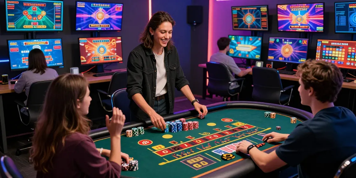 Giocatori che si divertono a un gioco di casinò non AAMS dal vivo con grafica vivace e dealer interattivi.