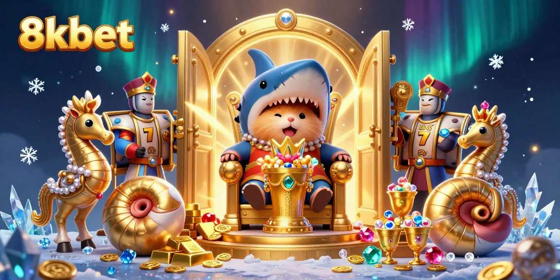 Experience thrilling gaming adventures at 8kbet with a captivating throne scene featuring diverse casino elements.