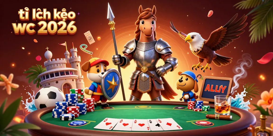 Engage with tỉ lệ kèo wc 2026 and sports betting visuals in a vibrant 3D illustration