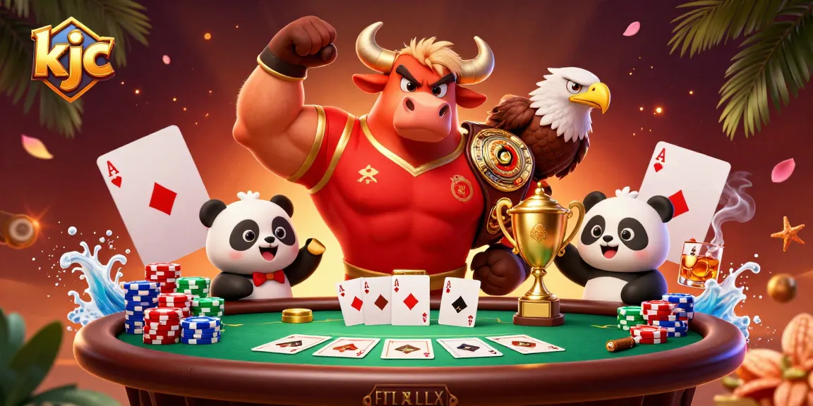 Experience the excitement of online gambling with KJC's vibrant celebration featuring poker elements.