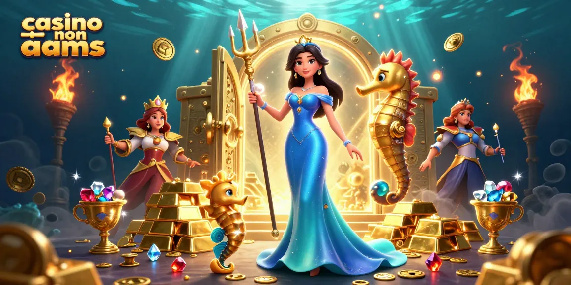 Scopri il potenziale di vincita nei casino non aams con tesori scintillanti e personaggi incantevoli in una vibrante scena sottomarina.