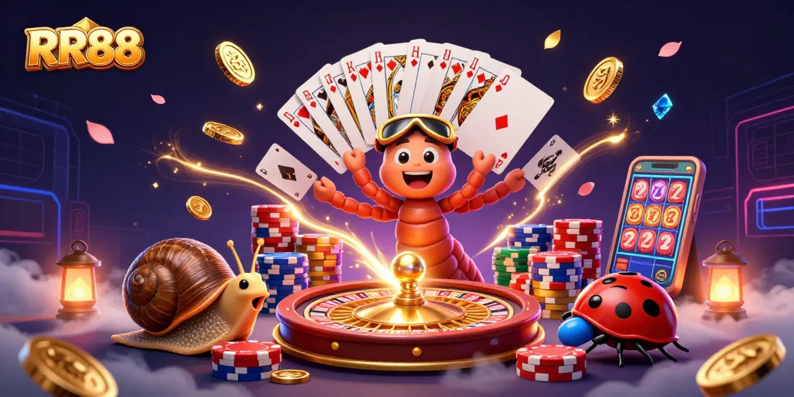 Experience thrilling moments at RR88 as lively cartoon characters showcase exciting casino elements.